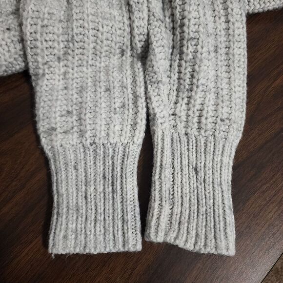 Lucky Brand Hooded Sweater Grey Knit Crop Size M - Picture 6 of 13